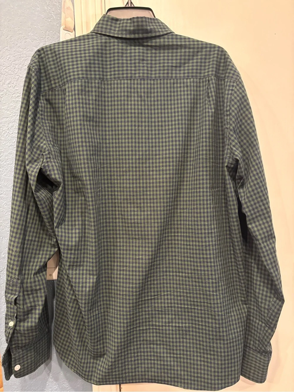 J. Crew Green and Navy Gingham Button-Down Shirt
